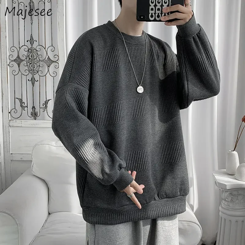 

Pullovers Men Handsome Clothing Outwear Baggy All-match High Street Fashion Casual Crewneck Cool Ulzzang Popular Male Simply Ins