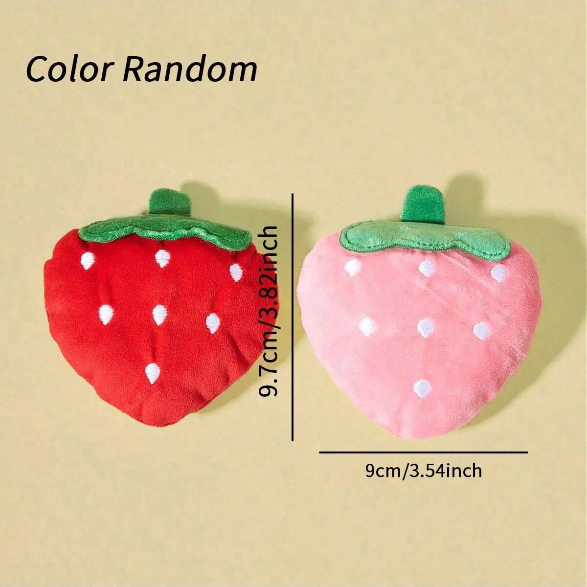 1pc-Cute Strawberry Design Pet Grinding Teeth Squeaky Plush Toy, Chewing Toy For Dog Interactive Supply 5