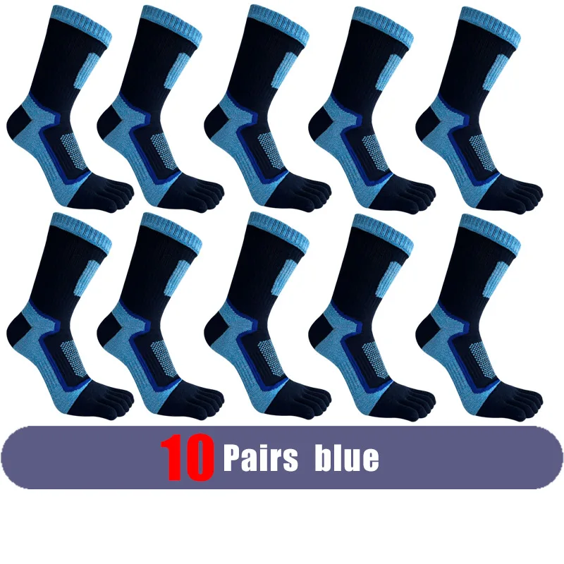 Men's 5-Pack Thick Compression Toe Socks for Sports and Outdoor Activities