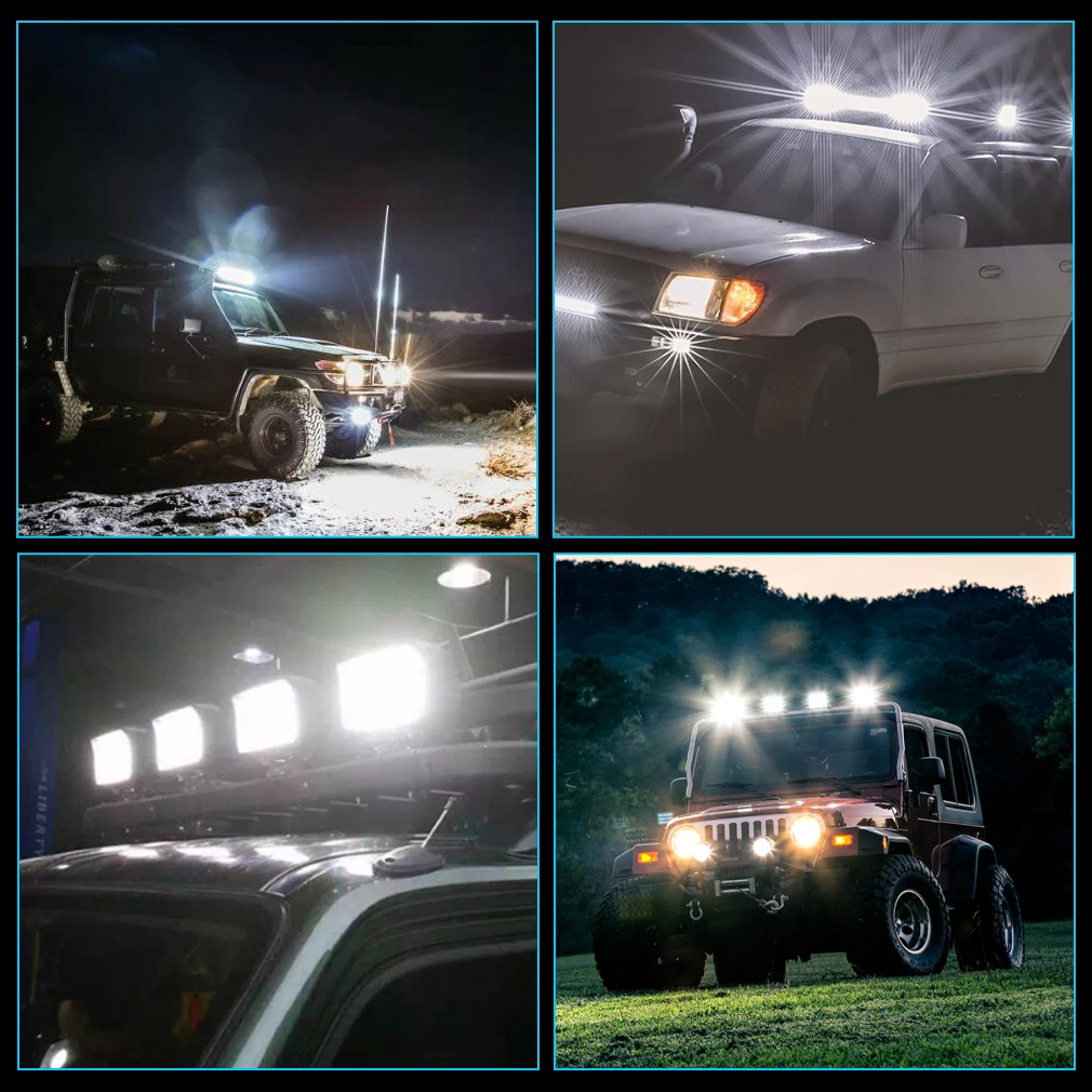 For Jeep Wrangler JK 27W 5“ LED Projector Spotlight Offroad 4x4 Truck ATV  UTV Trailer Tractor SUV LED Work Lights Fog Lamp - AliExpress
