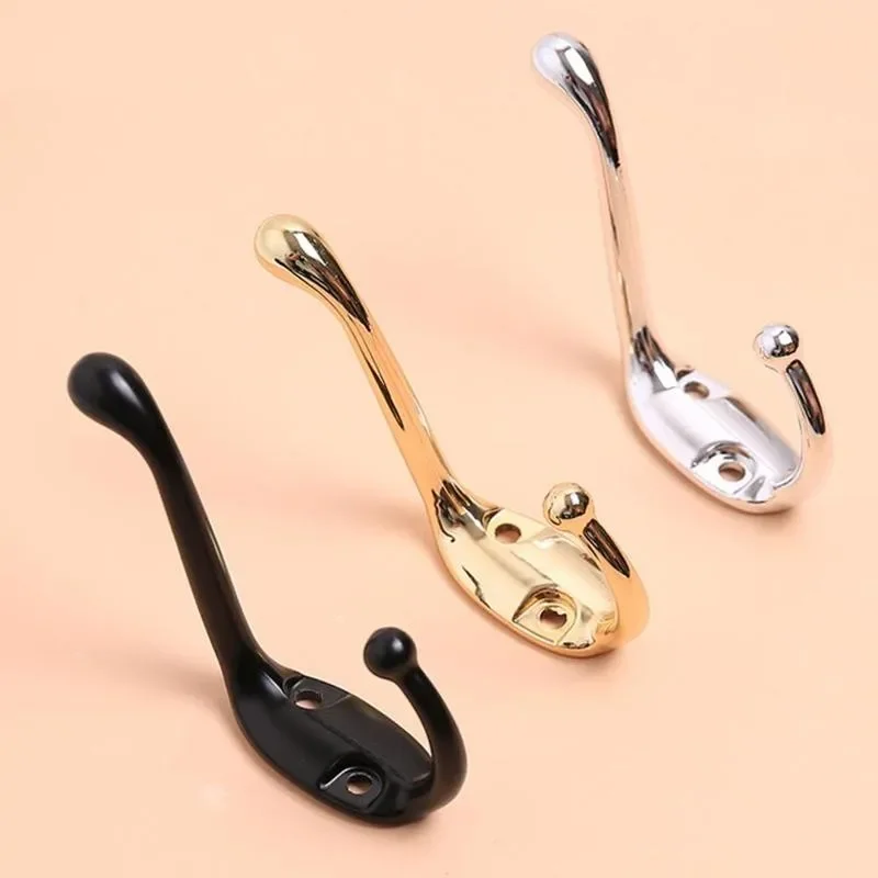 

Heavy Duty Coat Hooks Metal Wall-mounted Clothes Hook Double-hung Clothes Hook With 2 Screws Retro Dual Prong Coat Hooks