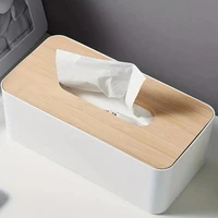 Bamboo Rectangular Tissue Box Cover, Long Tissue Box Cover, Toilet Paper Holder, Desk Bathroom Organizer 1