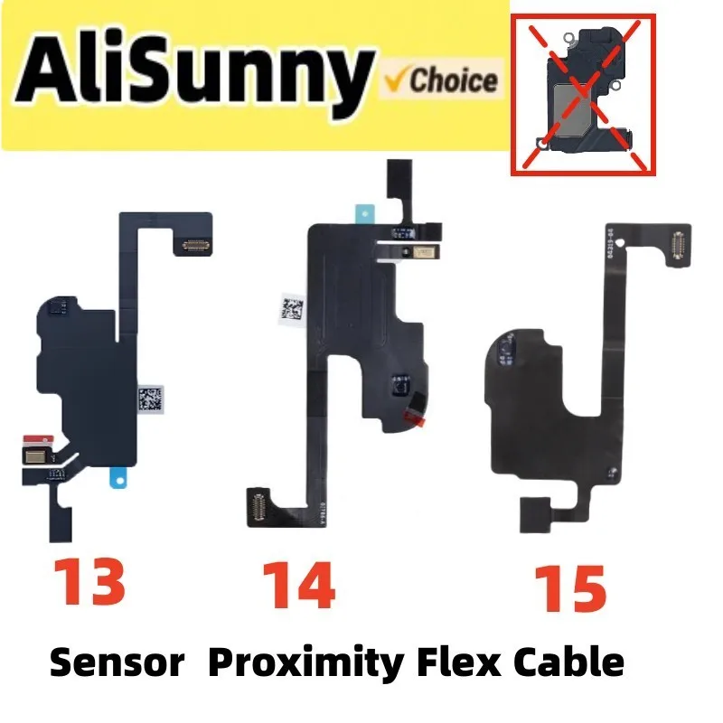Earpiece Light Sensor Proximity Flex Cable for iPhone 14 Plus 13 15 Pro Max with Mic Ear Speaker Ribbon Repair Parts