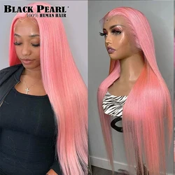 Pink Lace Front Wig HD Lace Front Human Hair Wigs For Women Brazilian Remy 180 Density Long Straight Brazilian Hair Wigs On Sale