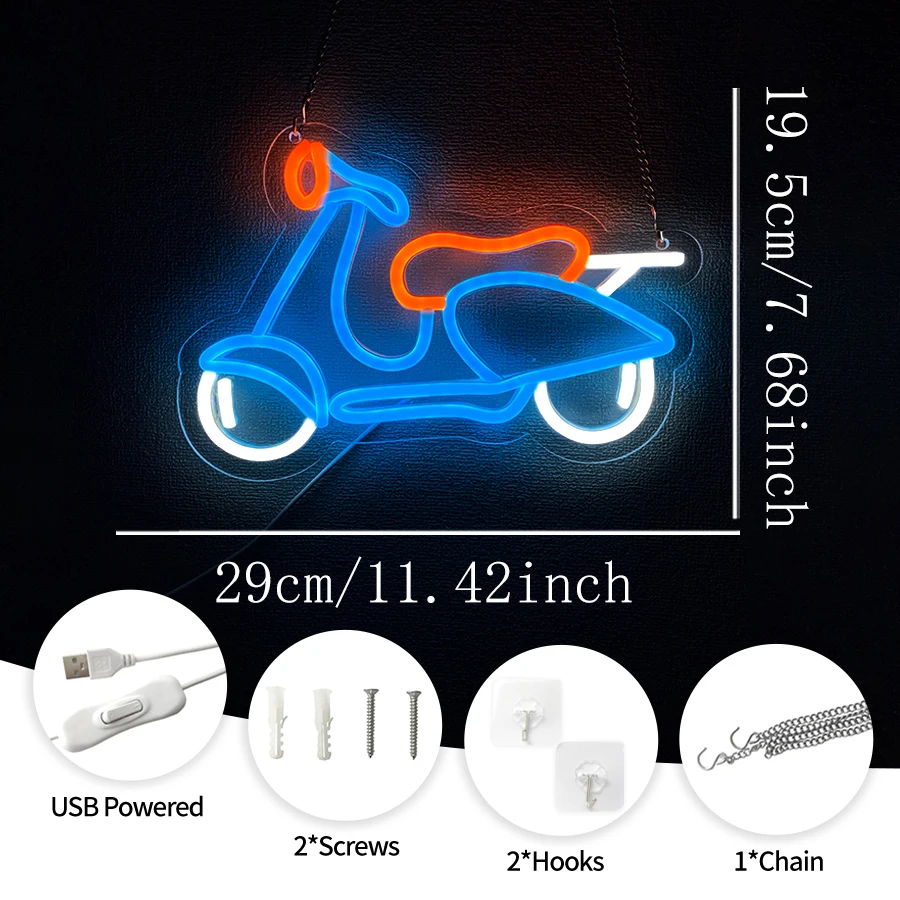 لافتة نيون للدراجات الهوائية والسكوتر – USB - صورة 6
