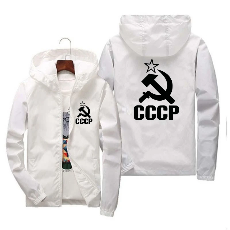fashion Zipper Men women Hoodies Jacket CCCP Print sport hip hop Casual Zip Up Unisex Long Sleeve hoodie jacket coat top
