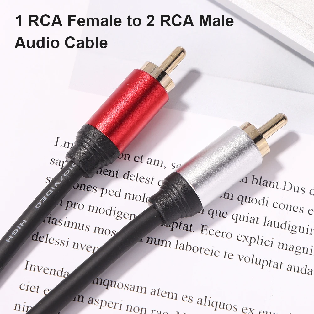 RCA 케이블 암-2RCA 수 스플리터 Y자형 스플리터 스테레오-듀얼 수 스플리터 오디오 케이블 DVD TV용 인서트 케이블