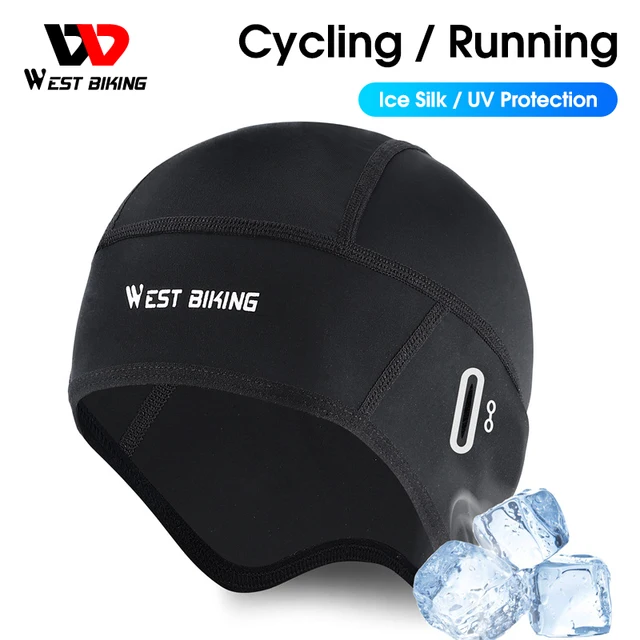 WEST BIKING Summer Cycling Caps UV Protection Cool Ice Silk Hat MTB Motorcycle Helmet Liner Skull Caps Running Sports Beanie 1