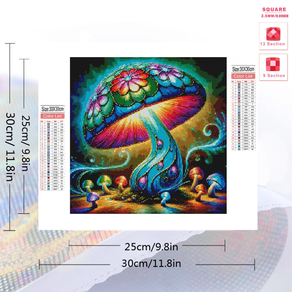 Evershine 5D DIY Diamond Mosaic Mushroom Rhinestones Painting Diamond Embroidery Landscape Drill Home Decor diamond painting,diamond art painting kit,diamond painting set