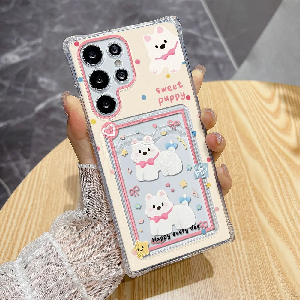 Transparent Soft Shockproof Card Holder Phone Case with Card Slot Cover