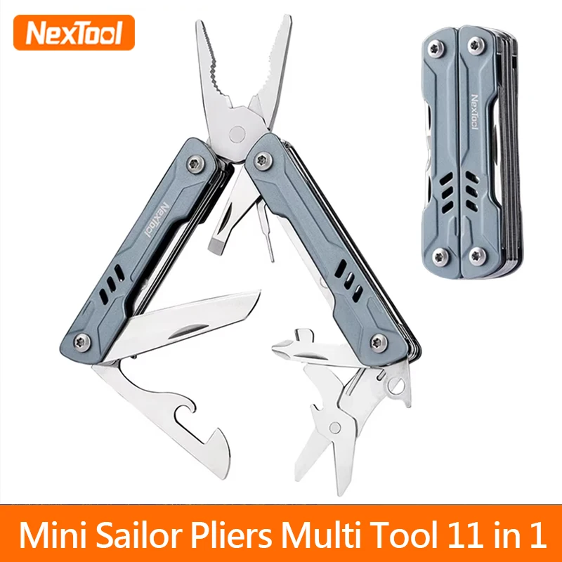 NexTool S11 Mini Alicate Multifuncional 11 em 1, Cortadores de Fio, Ferramenta para Retirar Cartão, Chave de Fenda, Abridor de Garrafa, Facas