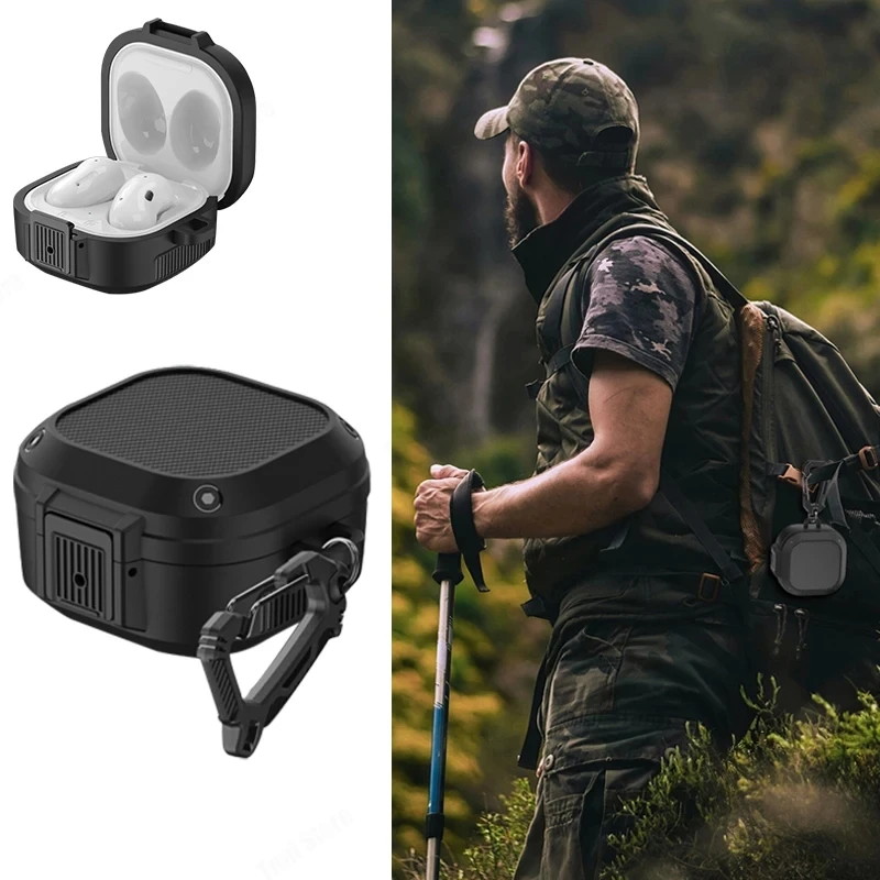 Enhanced Shockproof Protective Earbud Case with Hook - Sturdy Armor Cover