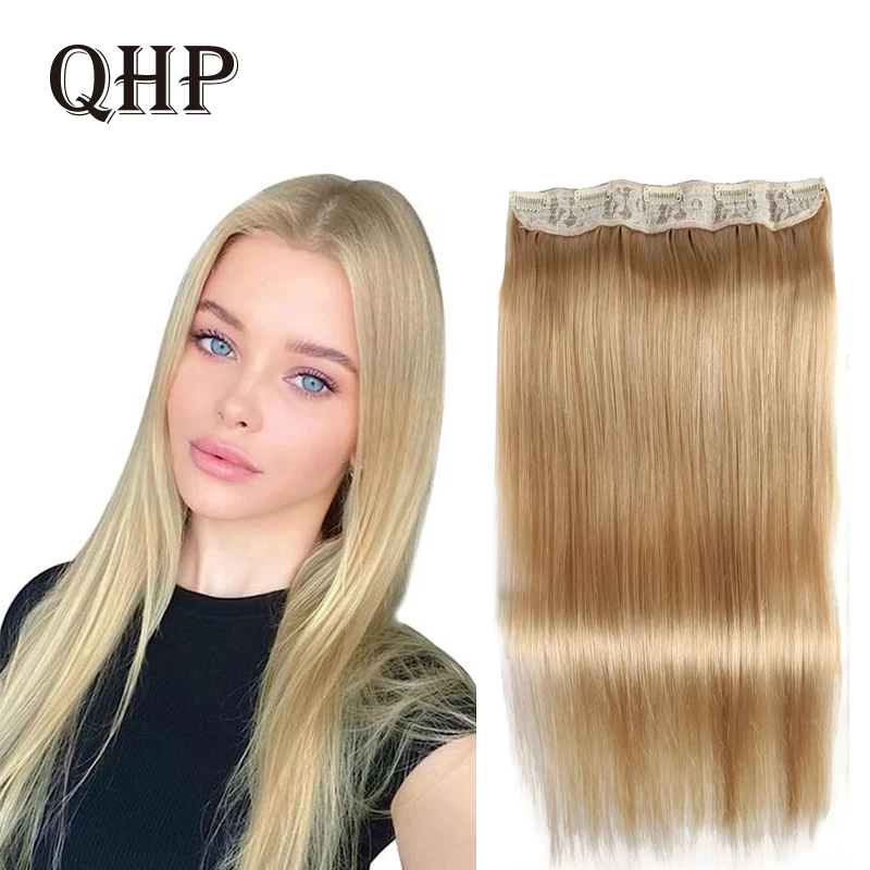 Clip In One Piece Human Hair Extensions 100% Human Remy Fusion Hair 10 Inches With 5 Clips 70G Natural Color Light Blond #60