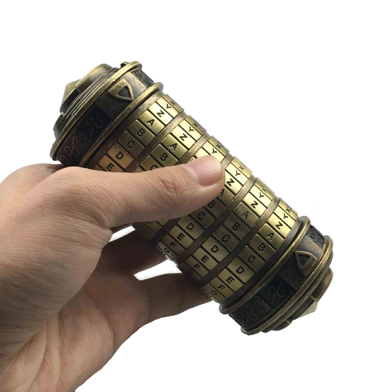 Leonardo da Vinci Code Toys Metal Cryptex Locks Wedding Gifts Valentine's Day Gift Letter Password Escape Chamber Props