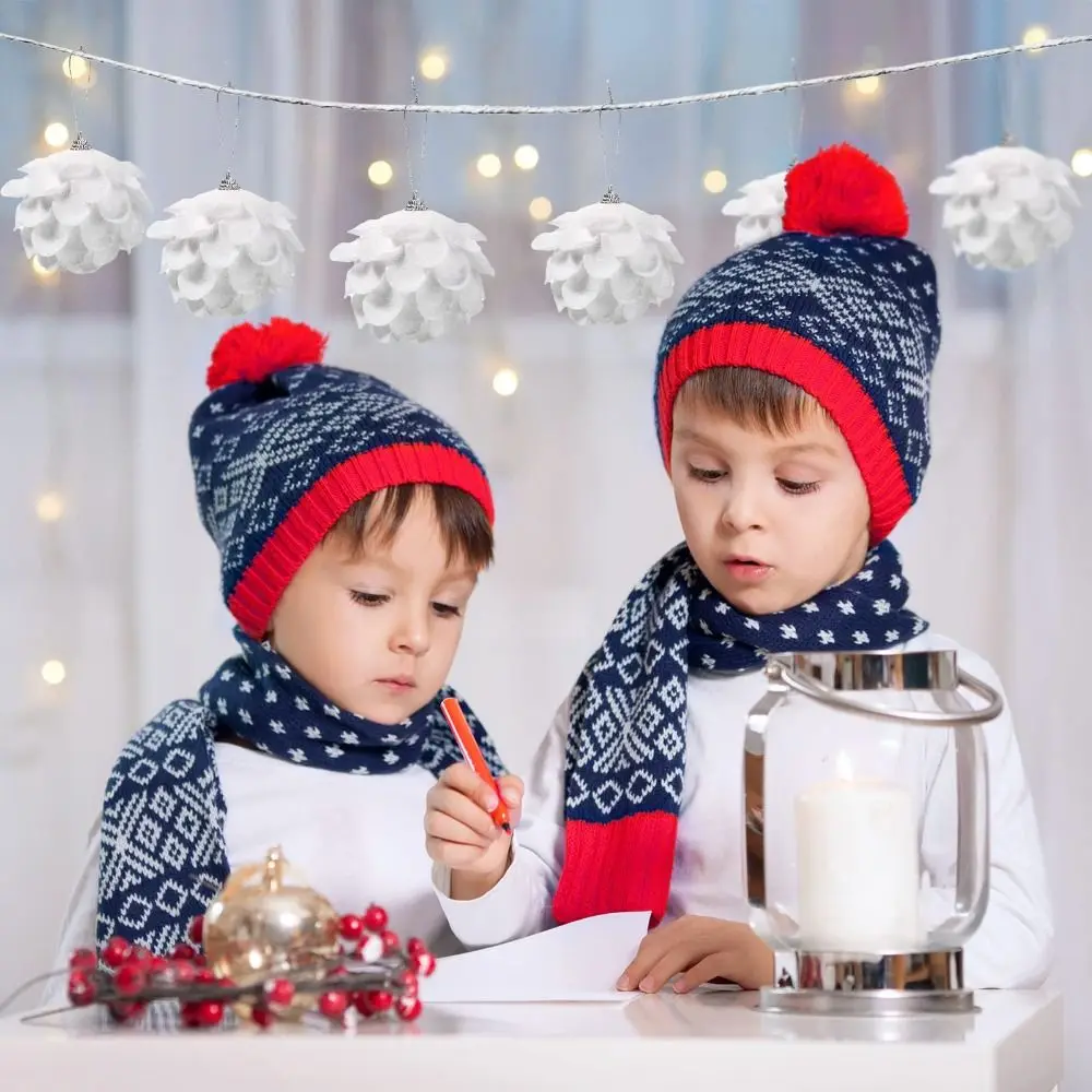 3pcs Vintage Style Christmas Balls Glitter 3 Pieces Set Xmas Tree Pendants Lightweight Christmas Theme New Year Decoration