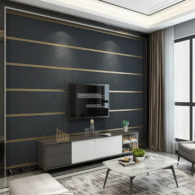 Thickened 3D Stereo TV Sofa Background Wall Wallpaper Modern Simple Marble Stripe Living Room Velvet Wallpaper net celebrity nail table and chair set marble simple modern single double nail table nail table sofa table chair