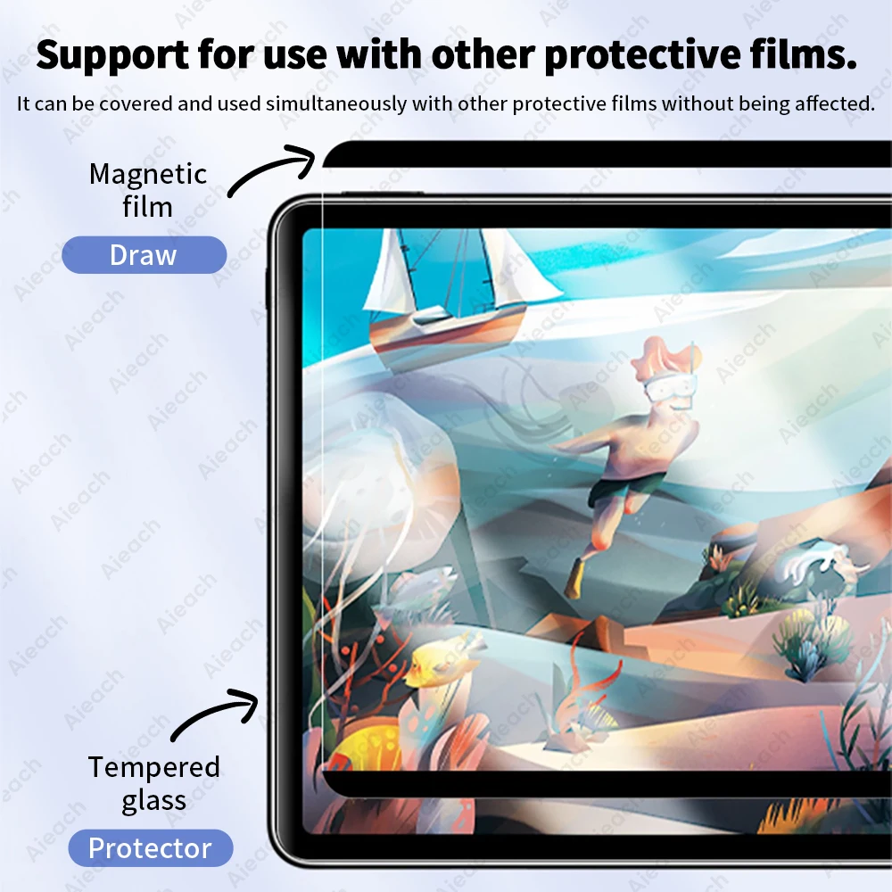 Protecteur d'écran en papier pour iPad Air 4 5 10.9 Pro 11 9.7 5/6th 10.2  7/8/9th Mini 6 5 Film d'écriture magnétique accessoires pour iPad -  AliExpress
