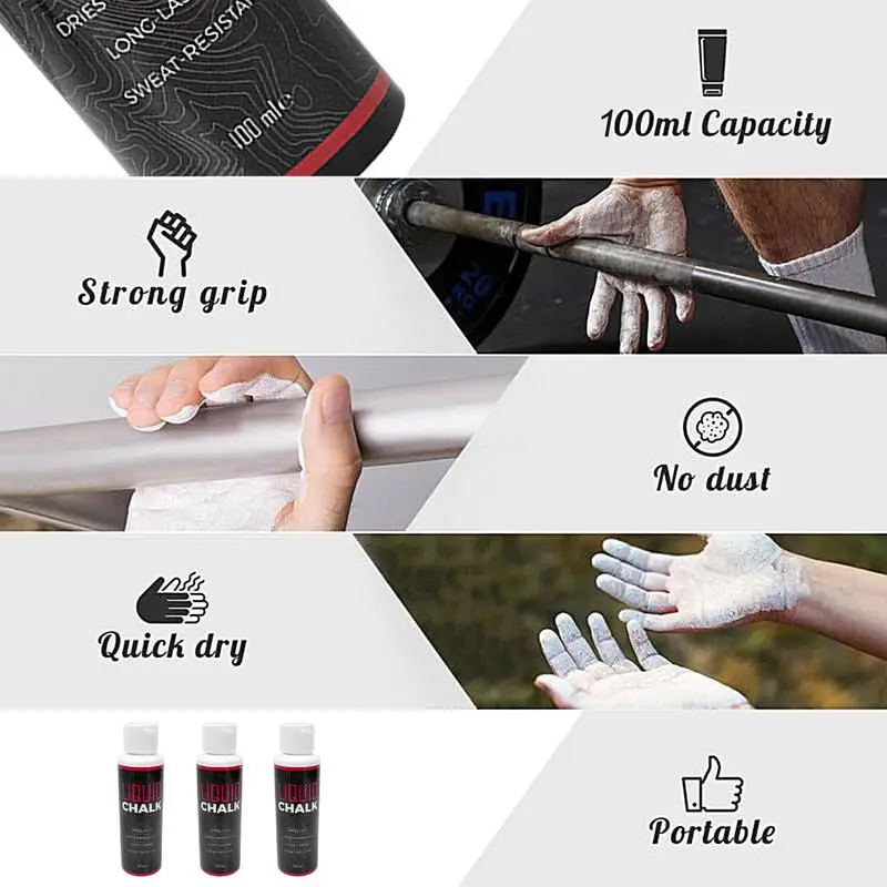 30/50/100ml Liquid Chalk Sports Magnesium Powder Fitness Weight Lifting Anti Slip Cream Grip WeightLifting Climbing Gym Sport 5