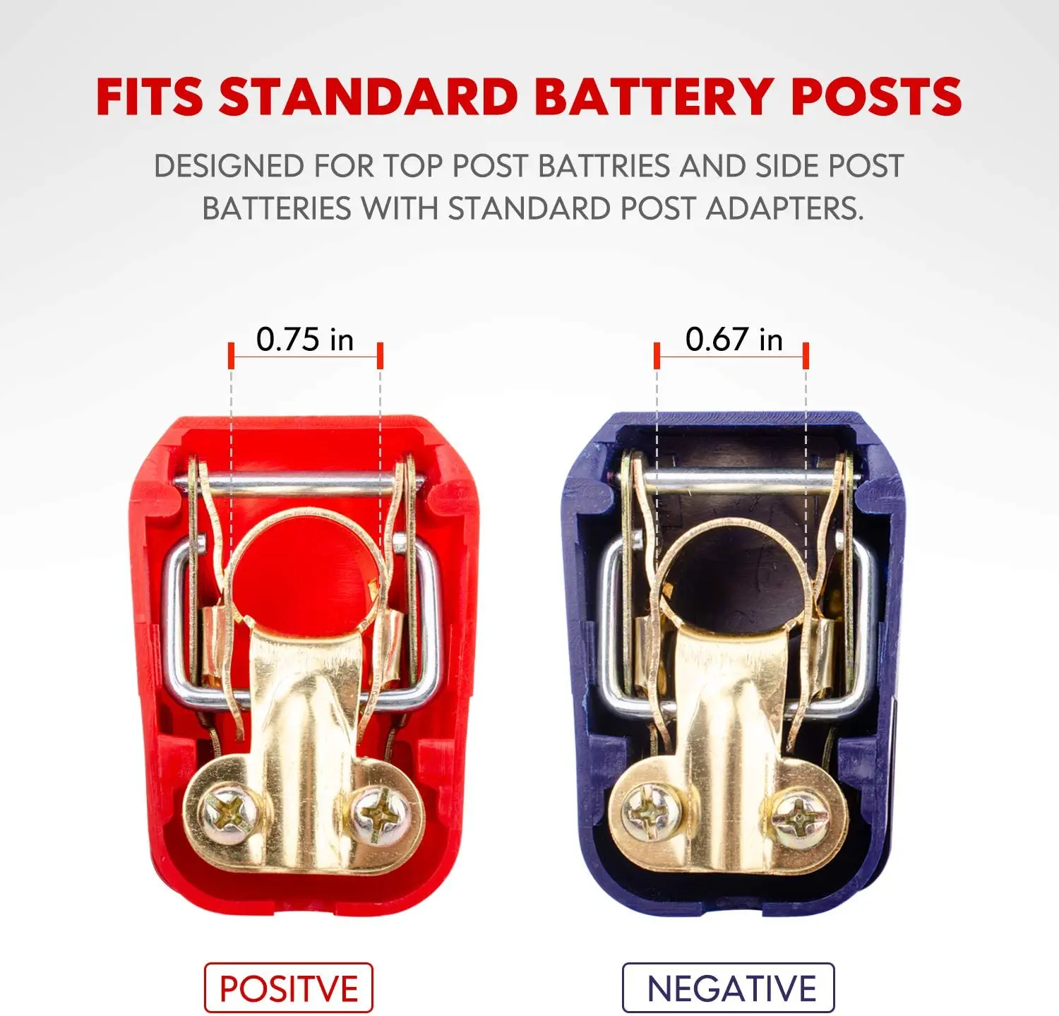 Car Battery Accessories Battery Terminals 1 Pair Positive & Negative Quick Release Battery Terminal Connectors Battery Clamps Top Post Battery Terminals