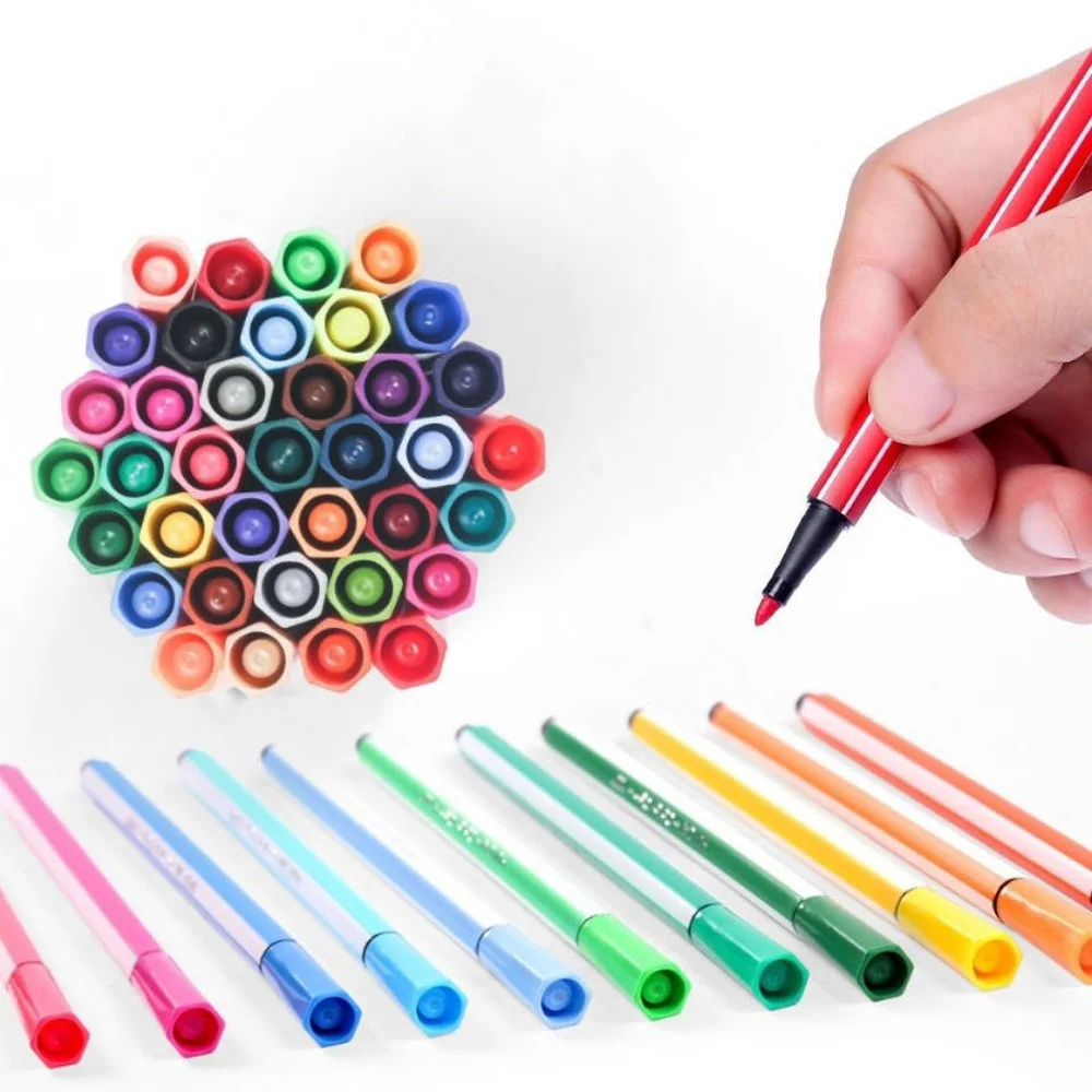 12pcs Water Color Pencil Non-toxic Washable Watercolor Pen Student Stationery Painting Pen Markers for Kids Drawing Art Supplies watercolor pen set