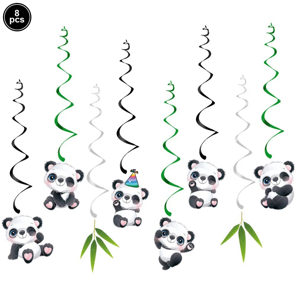 Doyomtoy Panda Decorazione Compleanno, Striscione Happy Birthday, Palloncini, Cake Topper, Per Bambini e Ragazze, Tema Panda, Festa di Compleanno e Baby Shower
