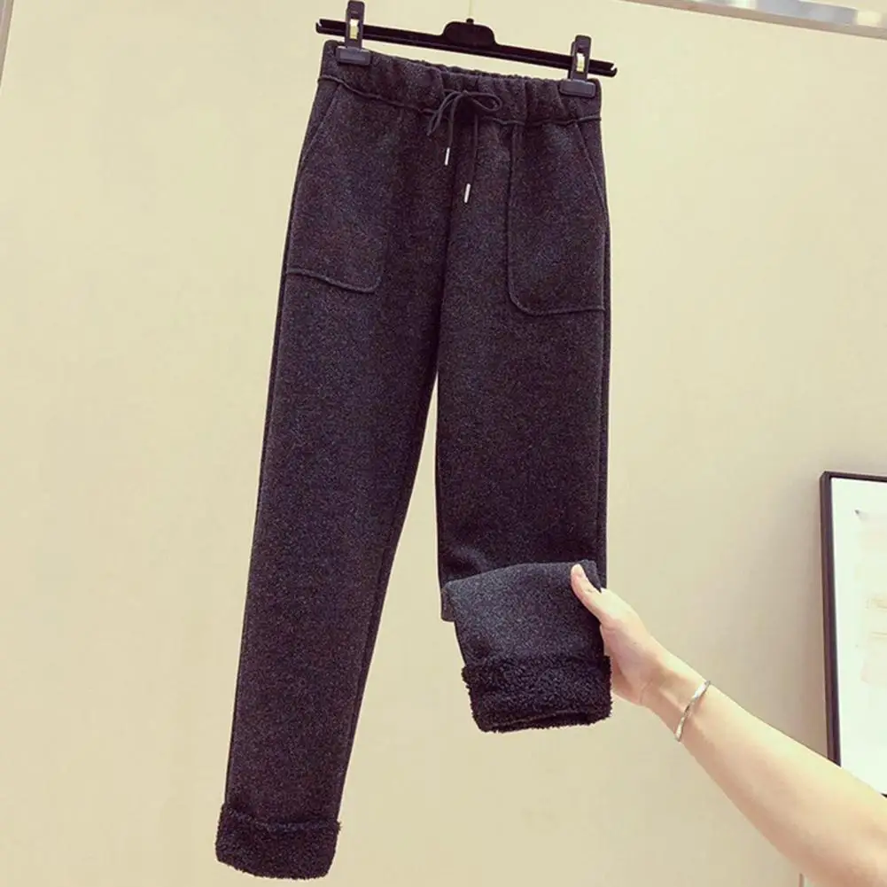 

Thickened Velvet Lining Harem Pants Elastic High Waist Winter Pants High Waist Velvet Lining Harem Pants for Women for Autumn