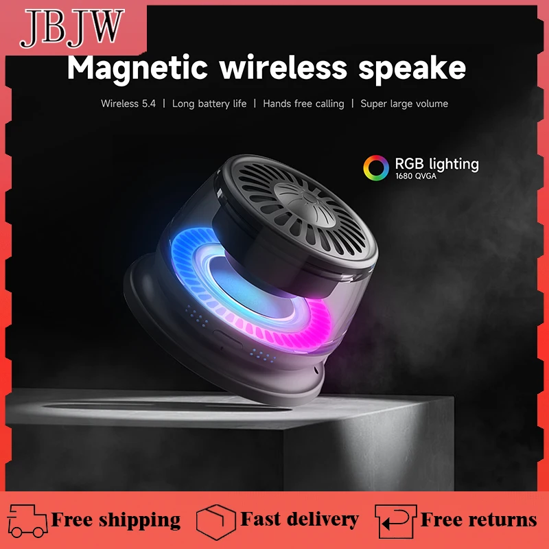 JBJW Portable Bluetooth Speaker Magnetic RGB Color Light Mini Subwoofer High-sound Quality Outdoor Sport Speaker Phone Holder