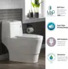 One Piece Toilet with Soft Closing Seat Chair Height 1.28 GPF Dual Water Sensed 1000 Gram MaP Flushing Score Toilet with Chrome 5