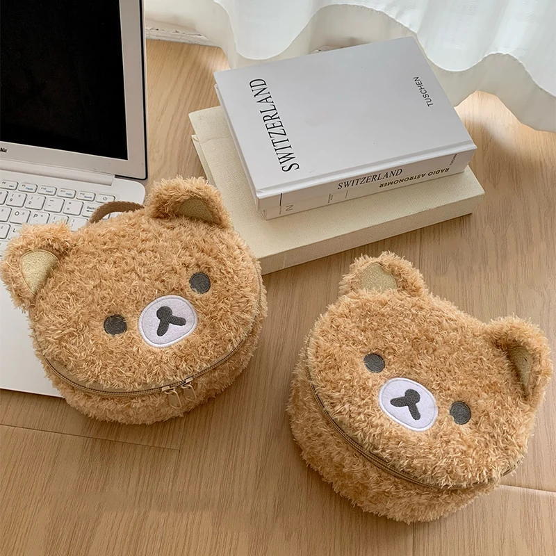 Plushes Makeup Case Anime Relaxed Bear Cosmetic Bag Women Jewelry Storage...