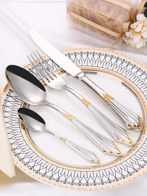 Set Posate Dessert 24 Pezzi - Forchette E Cucchiaini Acciaio Inox, Lavabili In Lavastoviglie - Foto 6