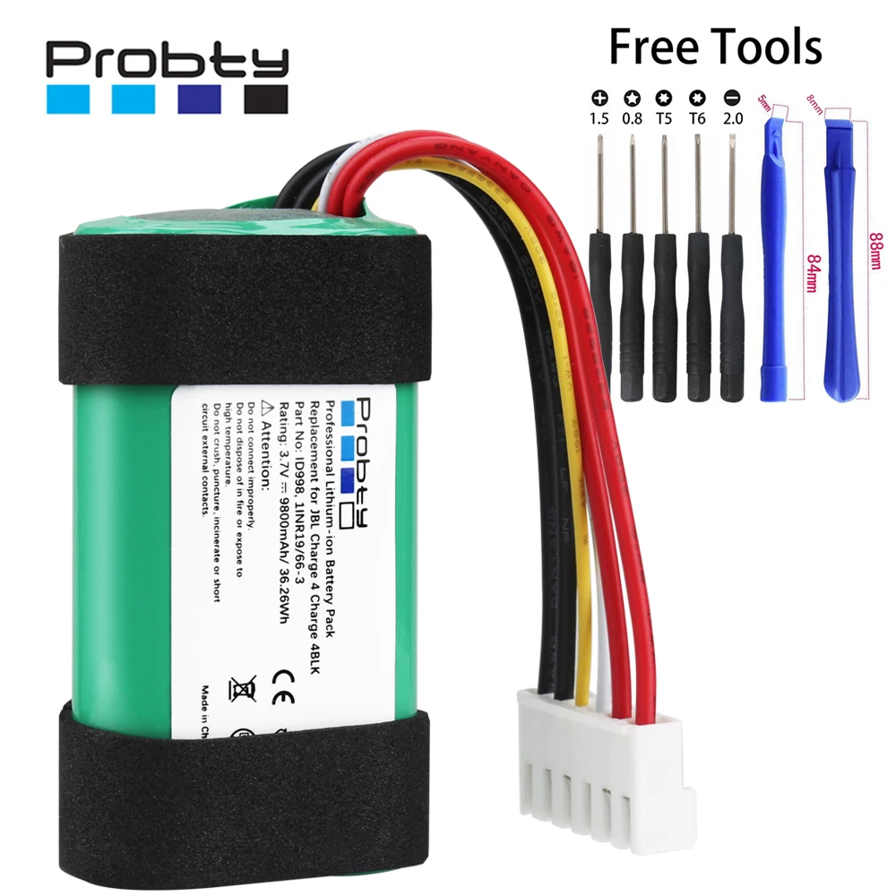 

Аккумулятор 9800 мАч ID998,1INR19/66-3,IY1068,IAA011NA для JBL Charge 4,Charge 4BLK,Charge 4J, jblcharge 4bluam + инструмент для разборки