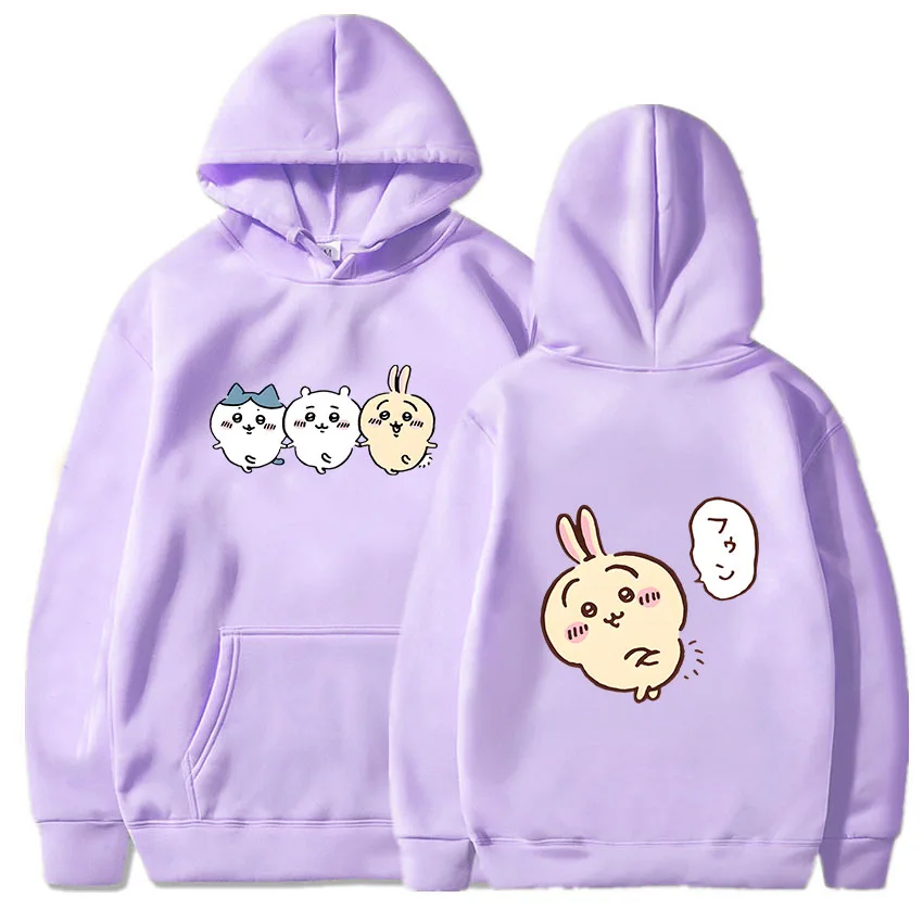 

Anime Chiikawa Kawaii Hoodies Harajuku Casual Pullovers Punk Large Sweatshirts Defending Cold Hooded Fashion Clothes for Kids