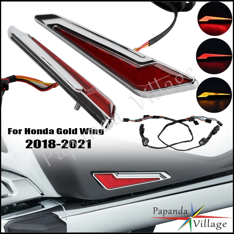 

Светодиодные вставки для указателей поворота, Боковая Сумка для Honda Gold Wing 1800 GL 1800 F6B Tour DCT, подушка безопасности, мотоциклетные декоративные фары 2018 и выше