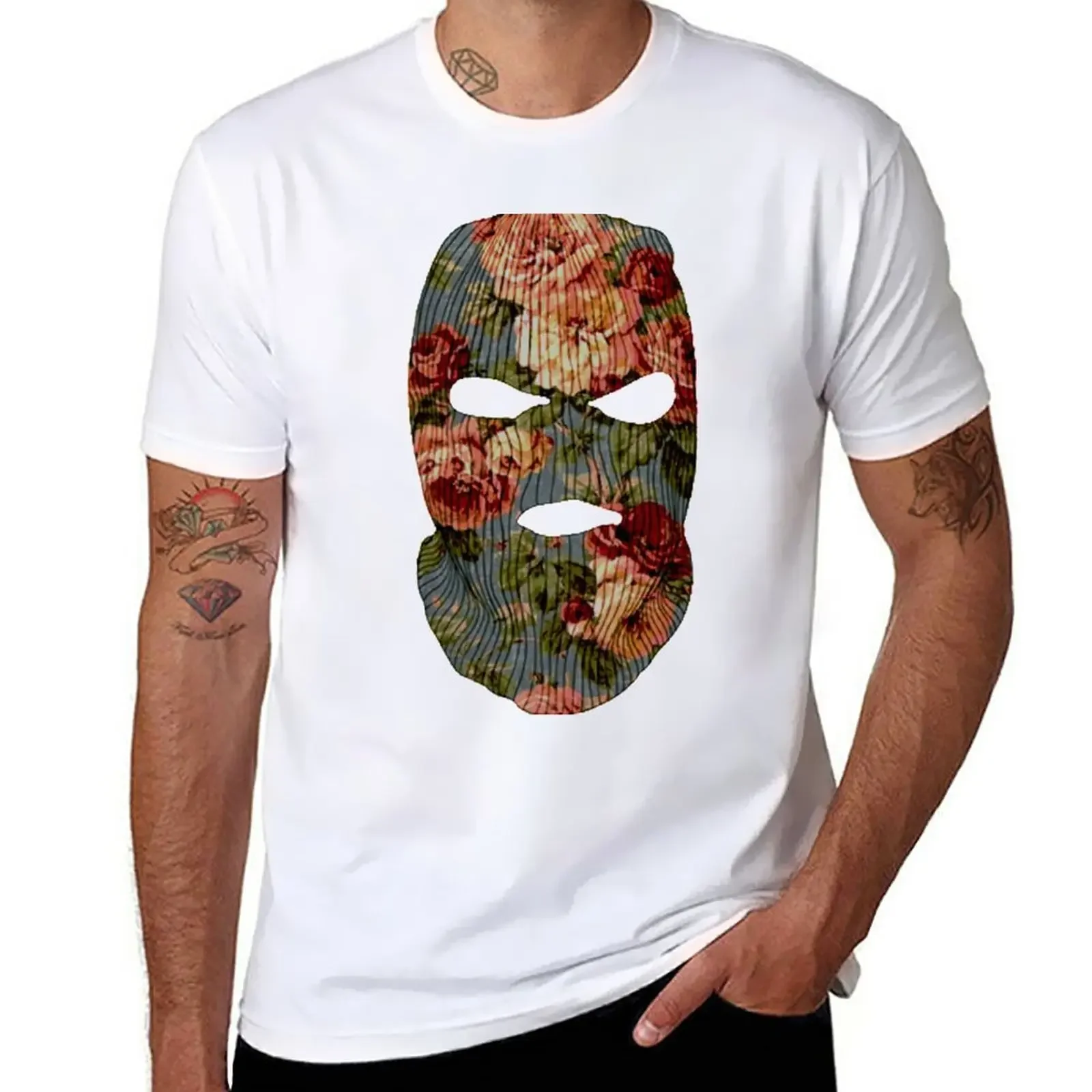 

Floral Mask T-Shirt plus size tops tees T-shirts for men cotton