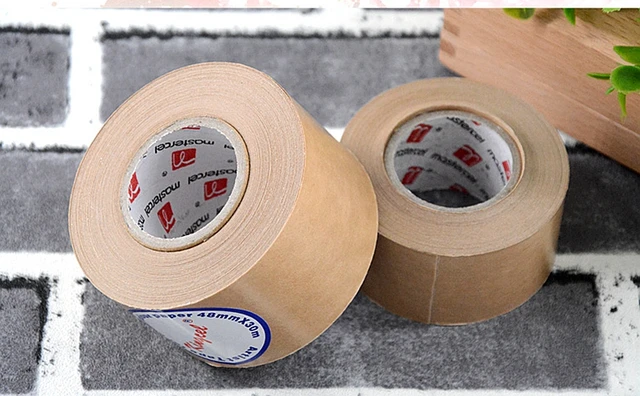 30M Biodegradable Eco Friendly Kraft Paper Tape Brown Wet Water Activated  Reinforced Gummed Adhesive Tape for Painting Fixed - AliExpress