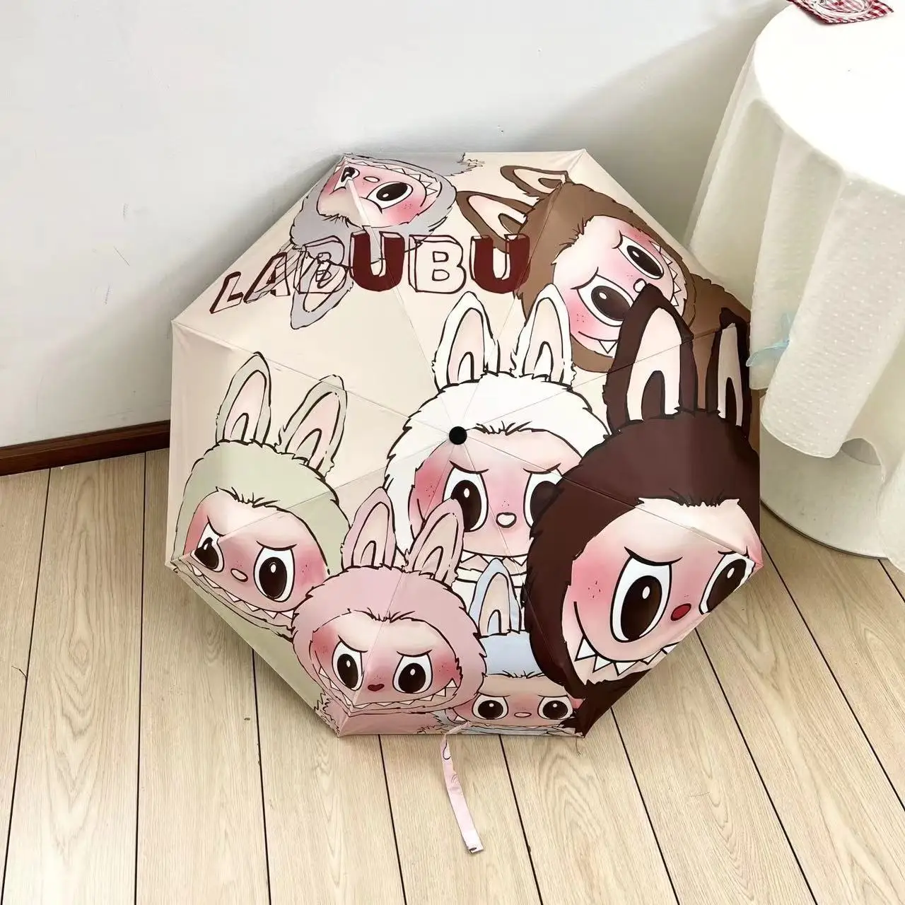 5 Styles Labubu Monster Anime Accessory Automatic Sunshade Umbrella Sunscreen Anti-Ultraviolet Folding Umbrella Rain