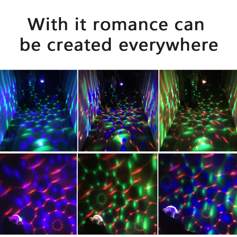 Mini LED Stage Light RGB Color 3W Portable Car Stage Light for Disco Family Party Holiday Effect Recharge Laser Light