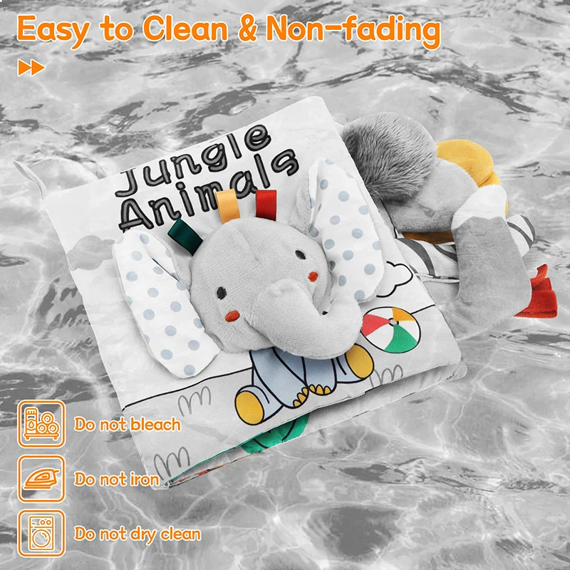 Soft Baby Books 3D Touch Feel High Contrast Cloth Book Sensory Early Learning Stroller Toys for Infant Toddler Gifts 0-12 Months - Bilde 5