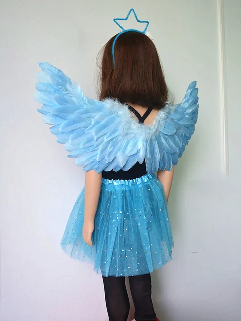 Juego de alas de Ángel y Halo de plumas blancas para niños, disfraz de  ángel para Cosplay, suministros de fiesta de boda, cumpleaños y Halloween,  1Set - AliExpress