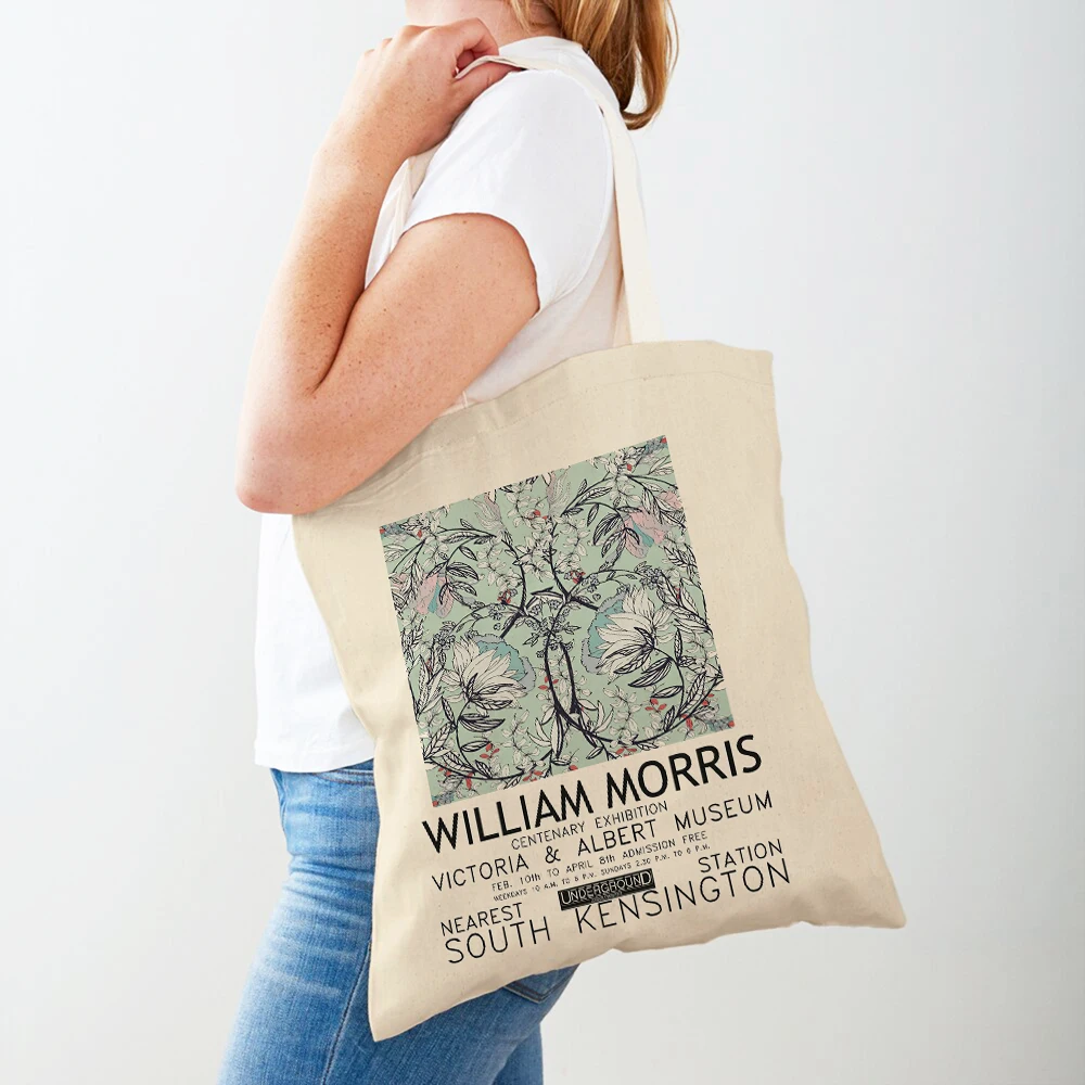 William Morriso Women Shopping Bags Double Print Casual Vintage