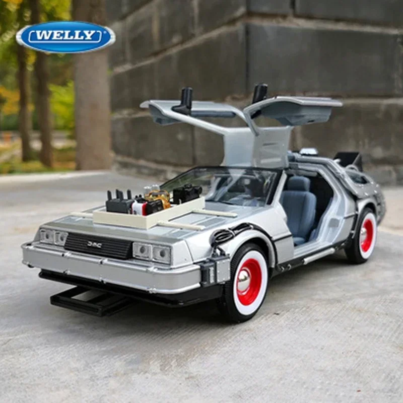 未開封 1/24 WELLY DeLorean Time Machine WELLY 1:24 Back To The Future Time Machine Diecast Alloy