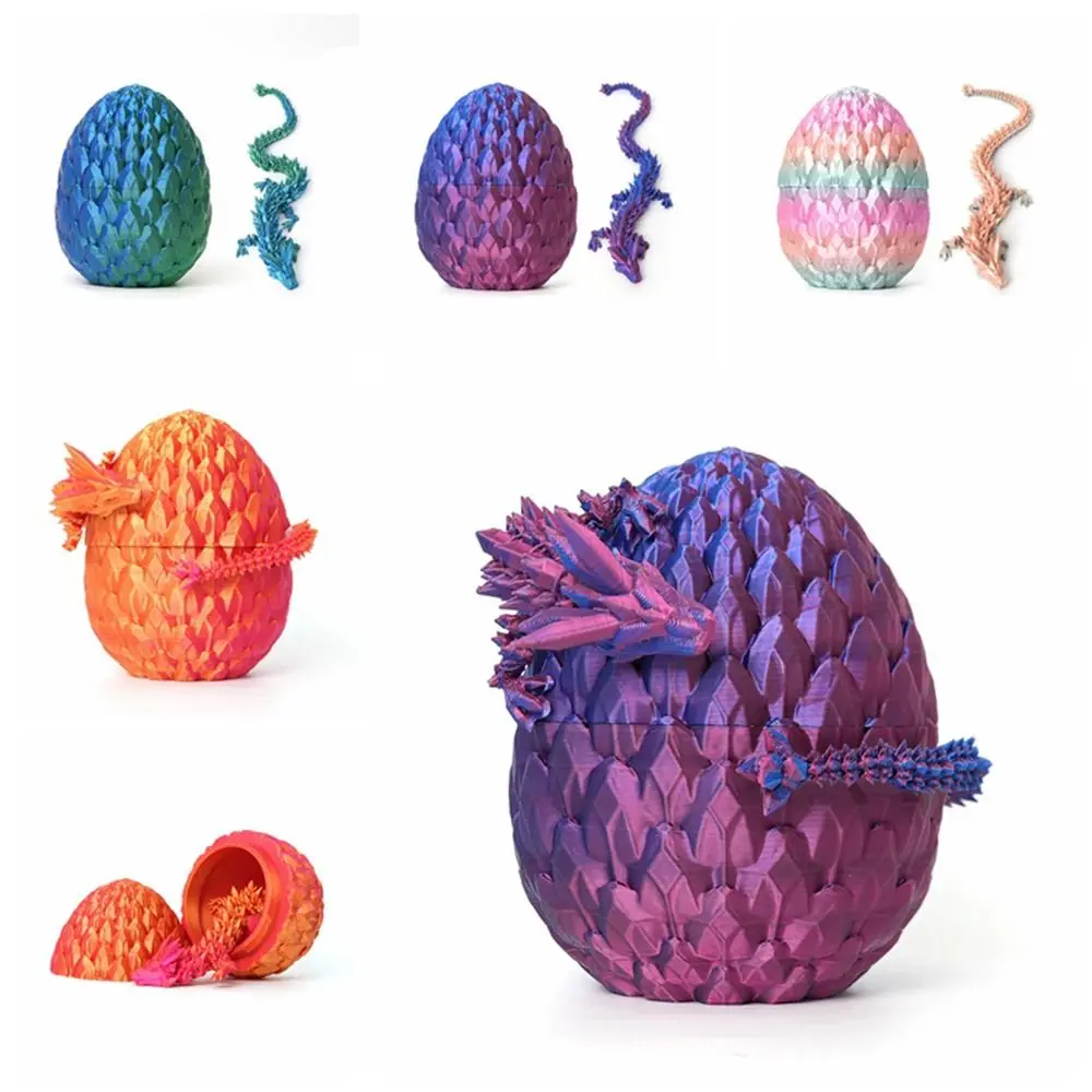 

with Movable Joints 3D Printed Articulated Dragon Christmas Gift Fish Tank 3D Printed Dragon with Dragon Egg Figurine