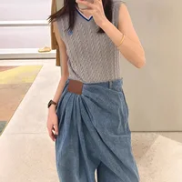 Plus Size American Wide Leg Denim Jeans Women Fashionable Drapey Floor-Length Pants Spring Summer New Design Loose Fit Trousers - Image 3