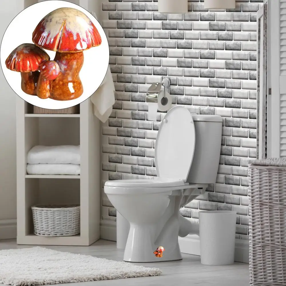 Description Picture 3 of itemMushroom Toilet Bolt Covers 2pcs Cute Mushroom Covers Toilet Bathroom Decor Mushroom Figurines Decor Cute Mushroom Covers Toilet