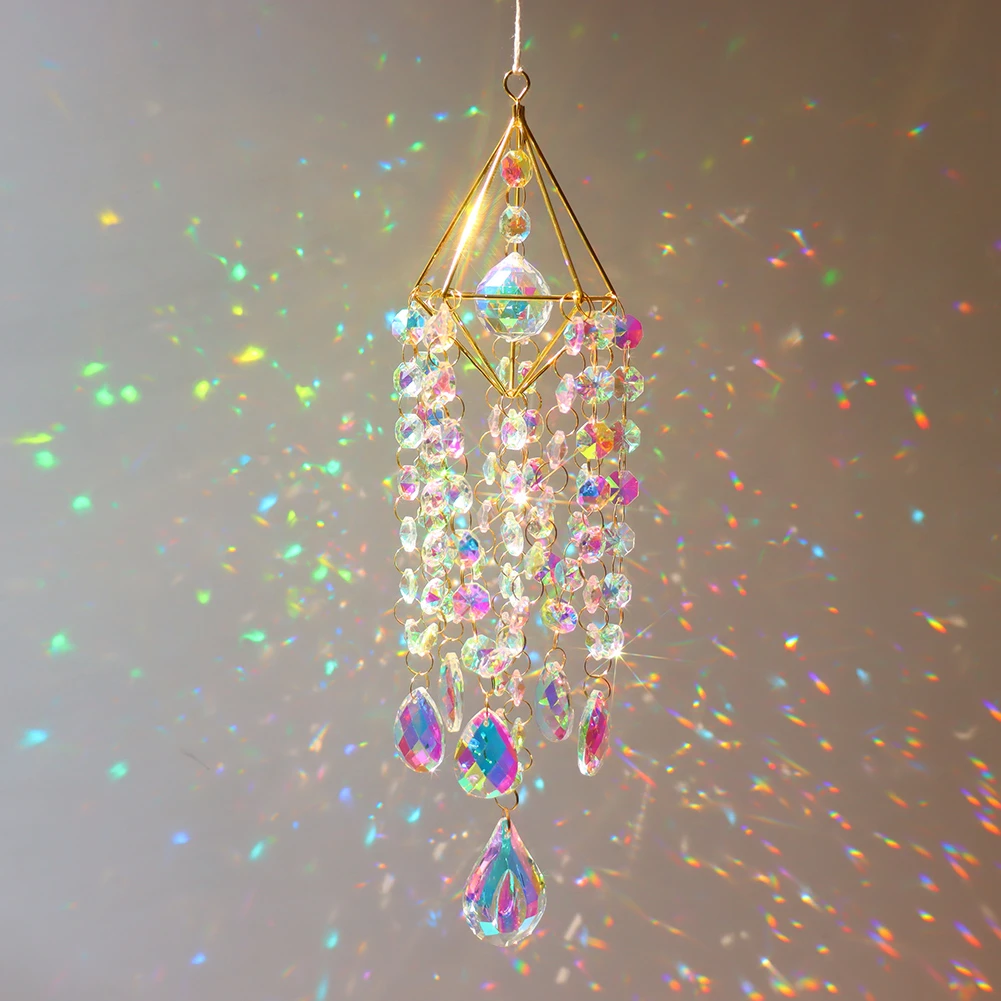 

1PC Crystal Wind Chime Hanging Window Prism Light Catcher Rainbow Maker Ornament Glass Crystal Jewelry Pendant Home Decor