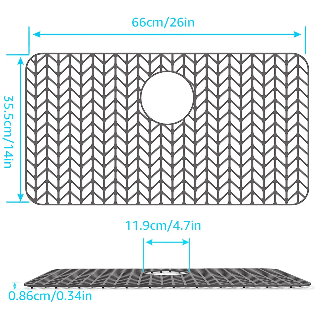 Silicone Sink Protector Kitchen Dishes Draining Bottom Sink Mat Heat-Resistant Grid Tableware Drying Pad Center Drain faucet mat kitchen faucet splash pad