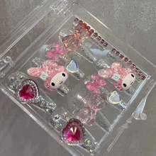  Diy New Sanrioed My Melody Hello Kitty Cartoon Dolls Handmade Three-Dimensional Nail Patch Anime Toy for Girls Toys Gift 