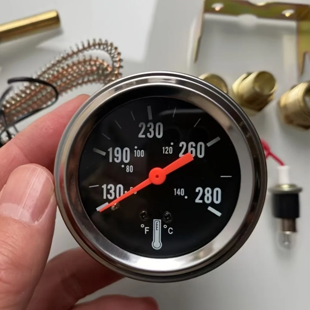 2인치 52MM 기계식 12V 수온계 50-140 ℃ /130-280 ℉ 수온계 자동차 계기판 센서 포함 NPT 1/2 NPT 1/4 NPT 3/8