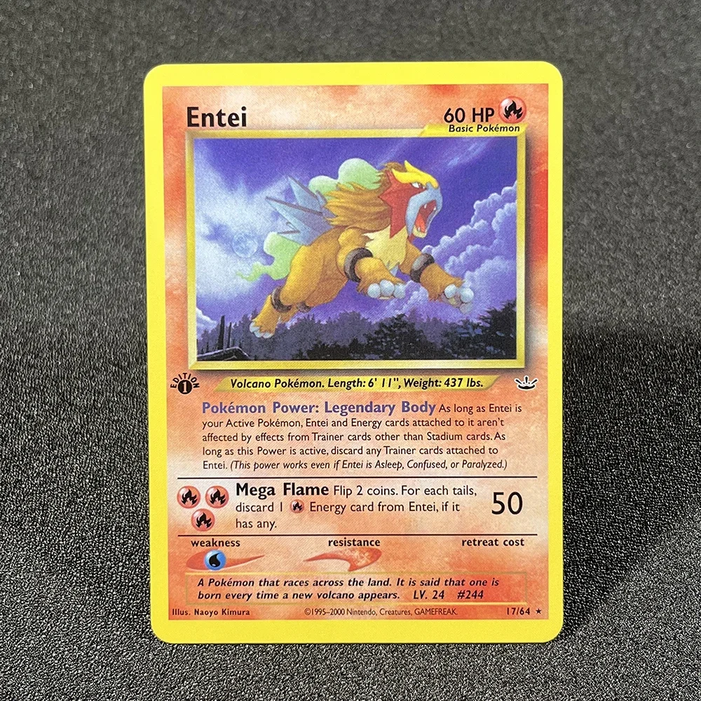 thumbnail image 1 of Pokémon Holographic Cards Neo Revelation Shining Magikarp Lugia Ho-oh Gyarados Entei Foil Customized Cards Collection PTCG PROXY, 1 of 5