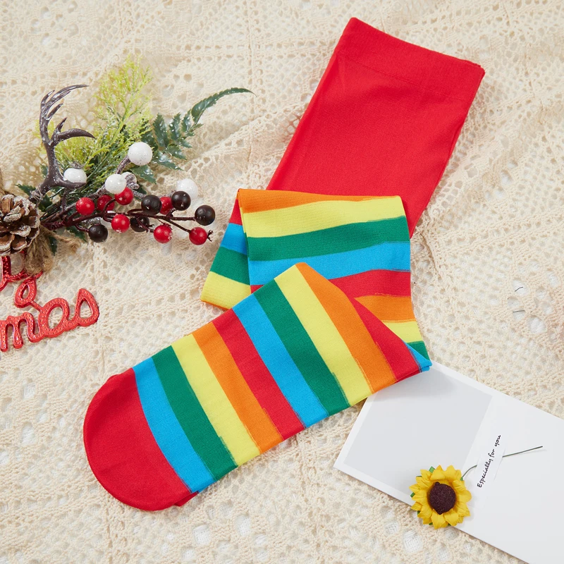 6-14Y Kids Girls Stripe Tights Pantyhose Children High Waist Elastic Leggings Baby Party Cosplay Halloween Christmas Stockings